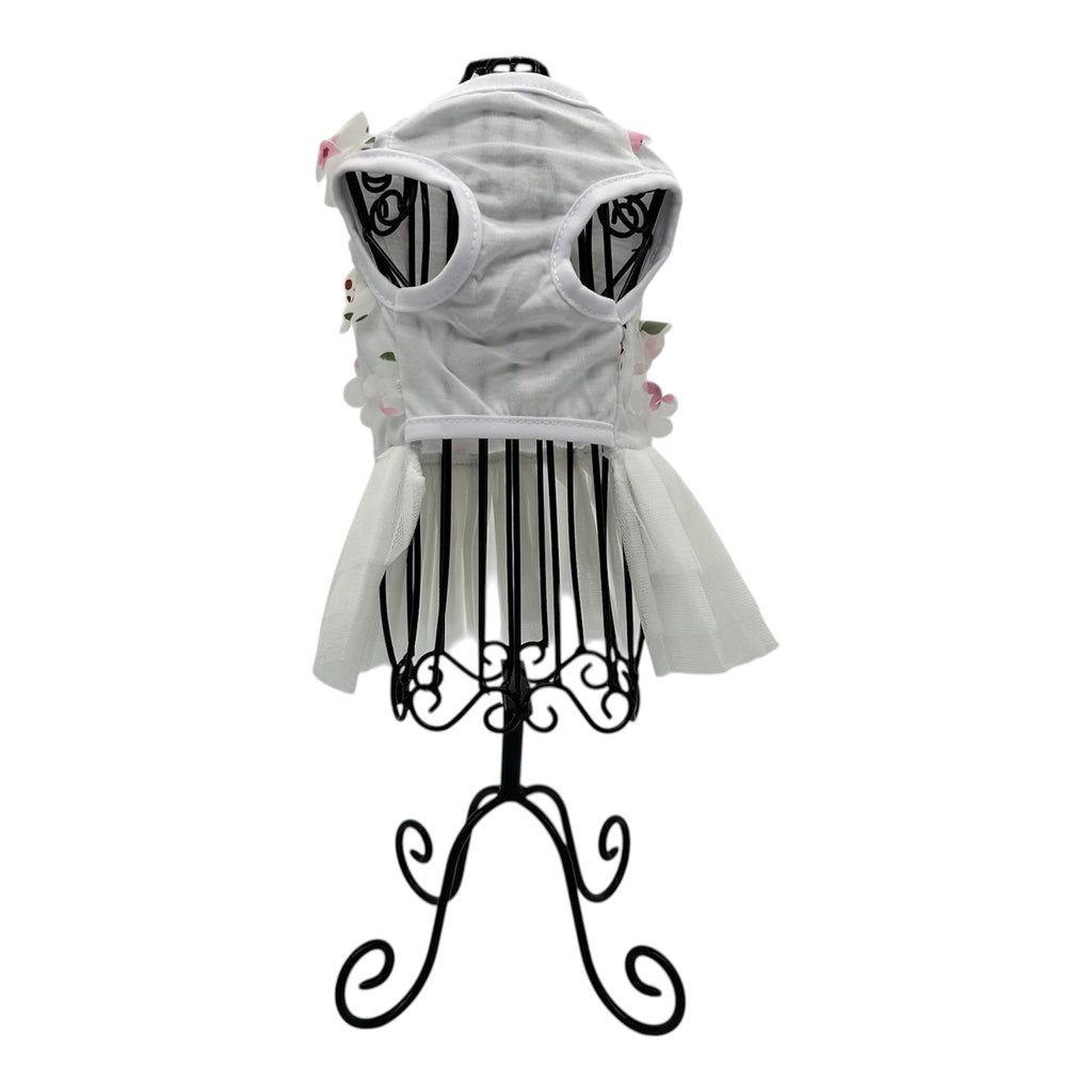 Spring Flower Tulle White Cat Dress