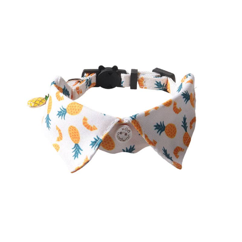 CAT collar with pineapple pattern on a white background