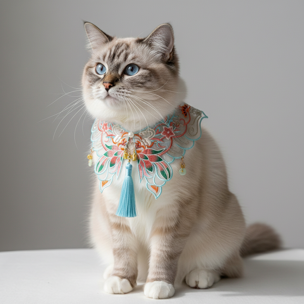 lotus cat collar on a cat