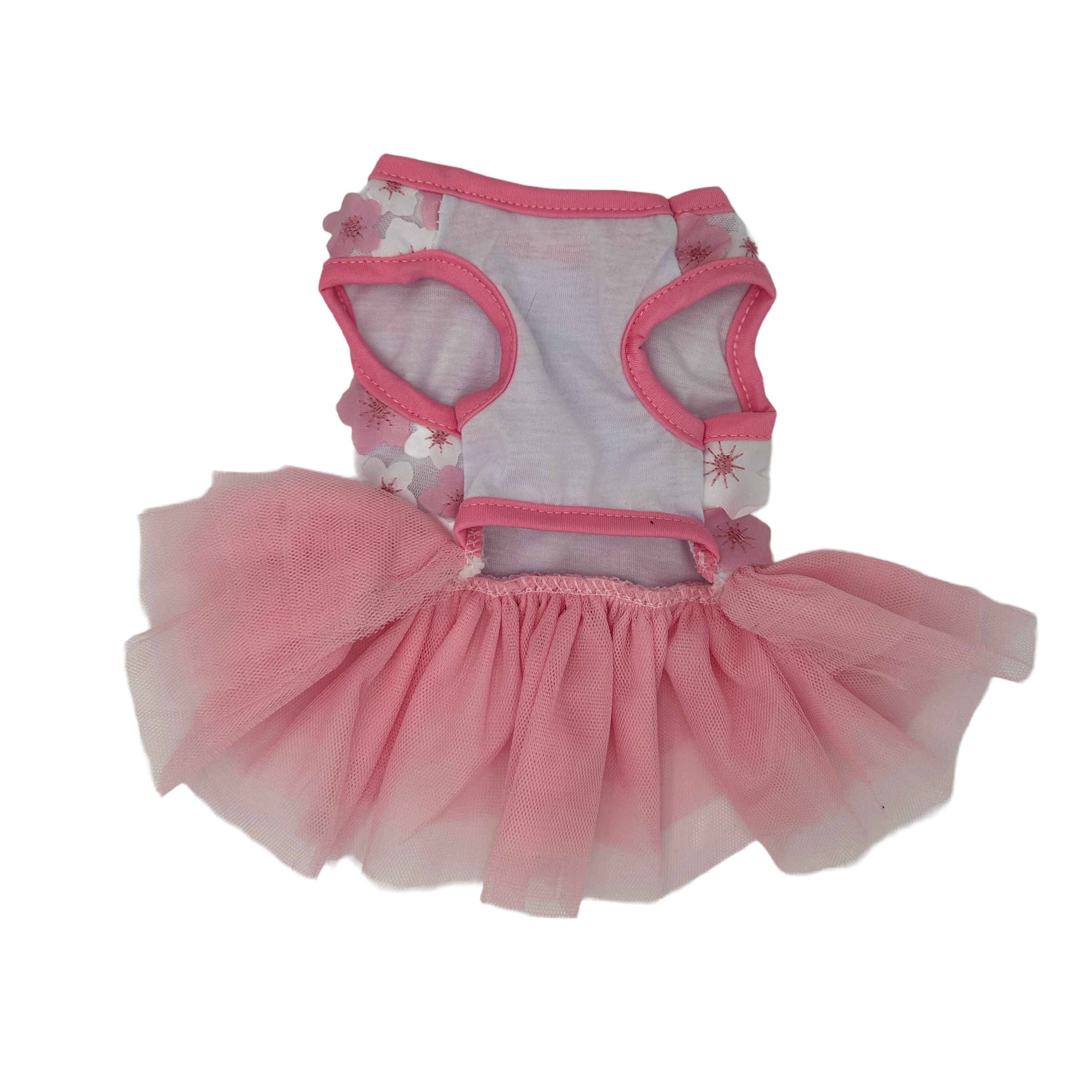 Pink cat dress with a tutu skirt on a white background