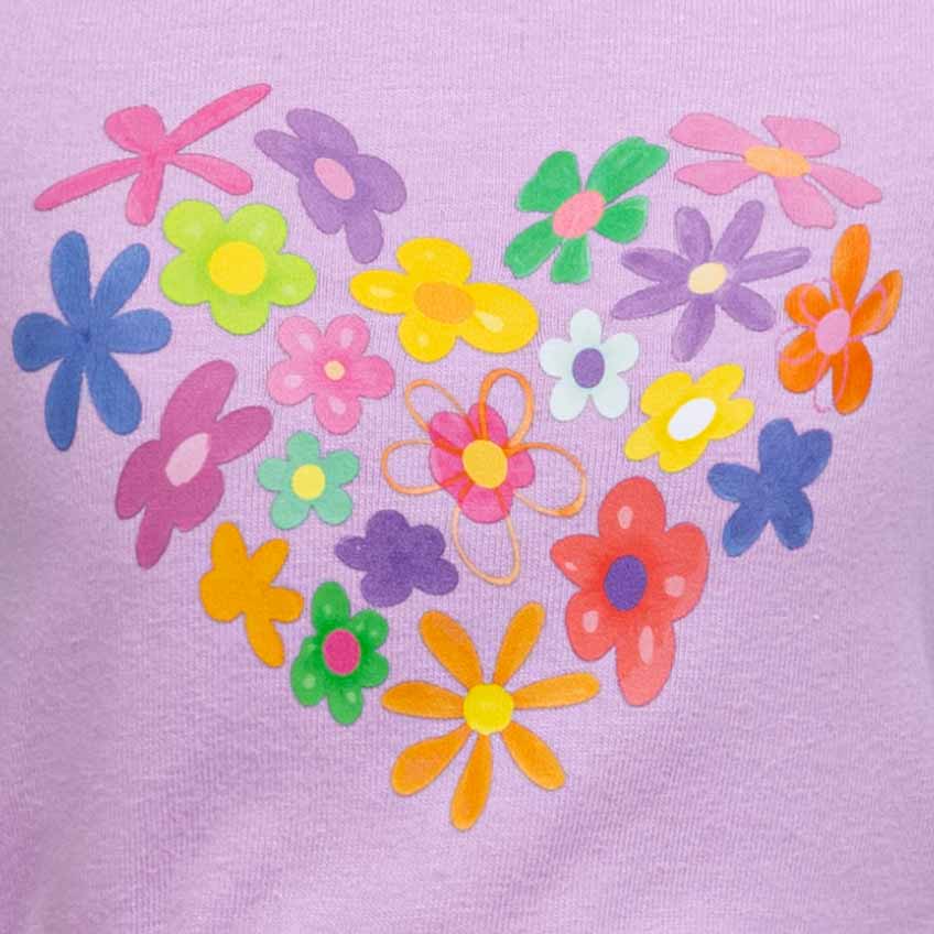 Colorful flower pattern on a purple background